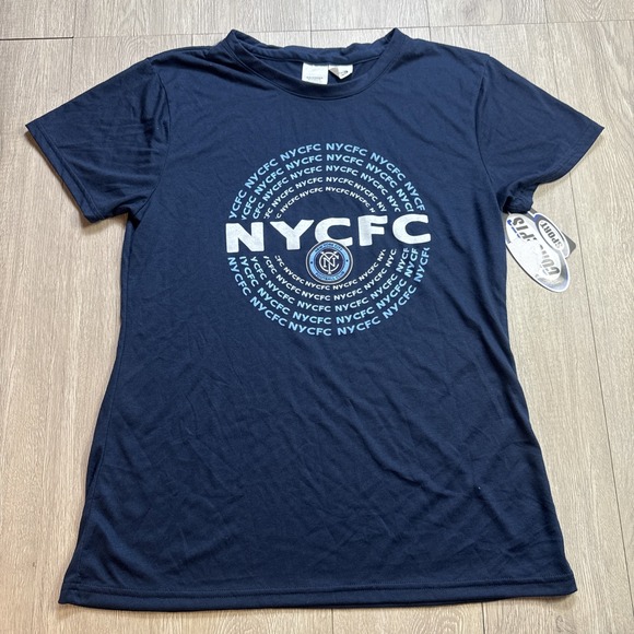 MLS New York City FC NYCFC Women's Crew Neck T-Shirt Tee Blue Soccer New Large L - Picture 1 of 6